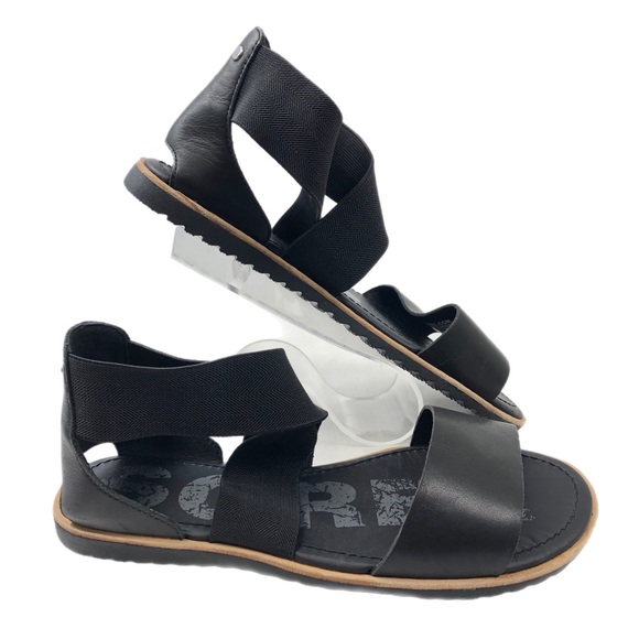 Sorel Shoes - Sorel Black Leather Sandals US 6.5